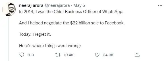 WhatsApp Facebook收购内幕_WhatsApp前首席财务官后悔收购_WhatsApp