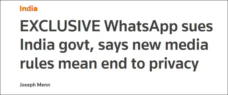 WhatsApp_WhatsApp隐私权诉讼_印度社交媒体信息控制