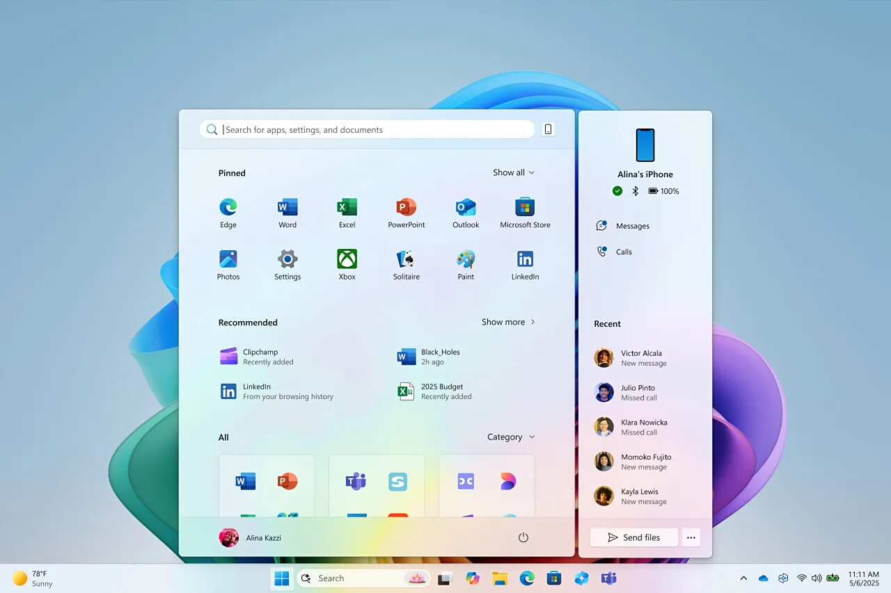 The new Start menu for Windows 11